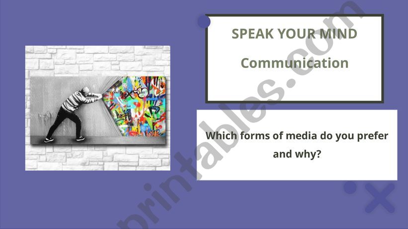 Speaking / Writing activities - Media and Communication