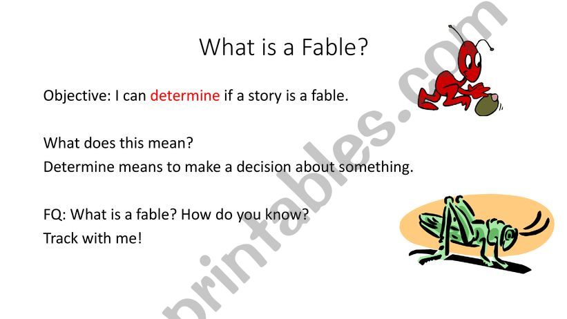 Elements of a Fable powerpoint