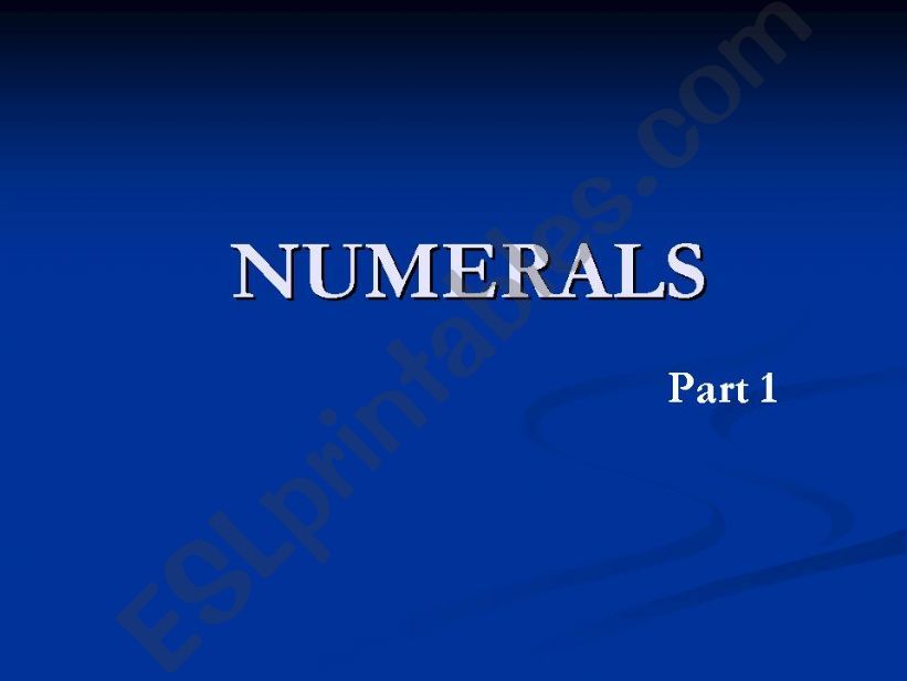 Numerals. Part1 powerpoint