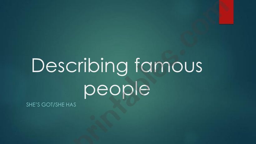 Describing famous people powerpoint