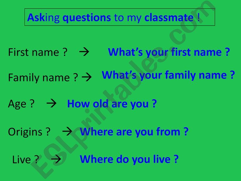 Asking questions to your friends