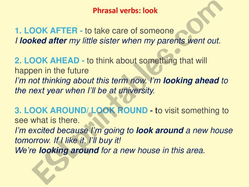 Phrasal verbs Look powerpoint