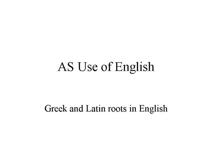 Greek & Latin root in English powerpoint