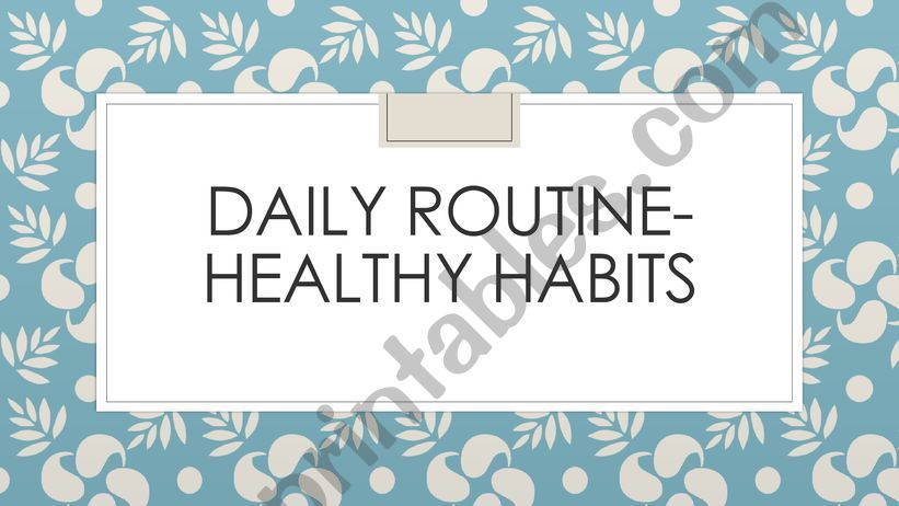 daily routine  powerpoint