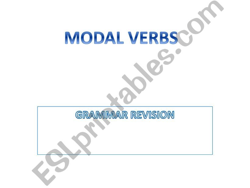 Modal Verbs basic revision powerpoint