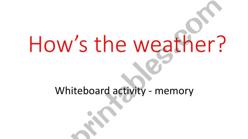 How�s the weather- writng game