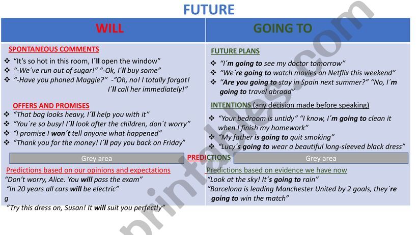 WILL VS GOING TO powerpoint