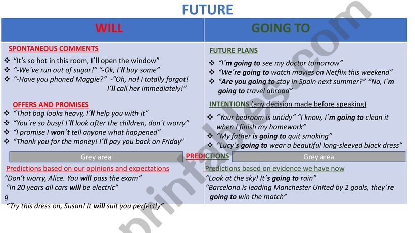 WILL VS GOING TO powerpoint