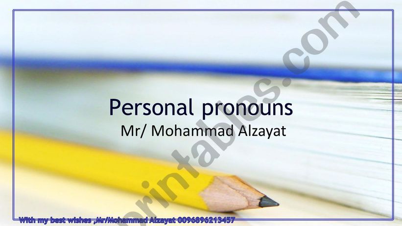 Personal pronouns  powerpoint