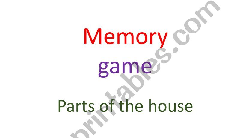 Memory Game (Parts of the house)