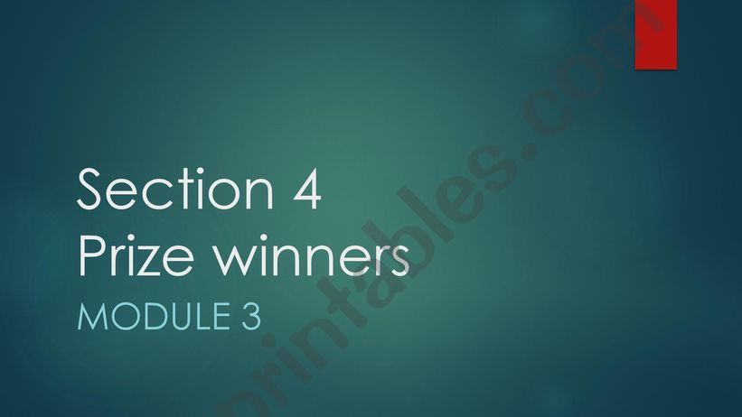 Prize winners powerpoint