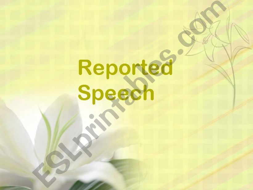 Reported Speech powerpoint