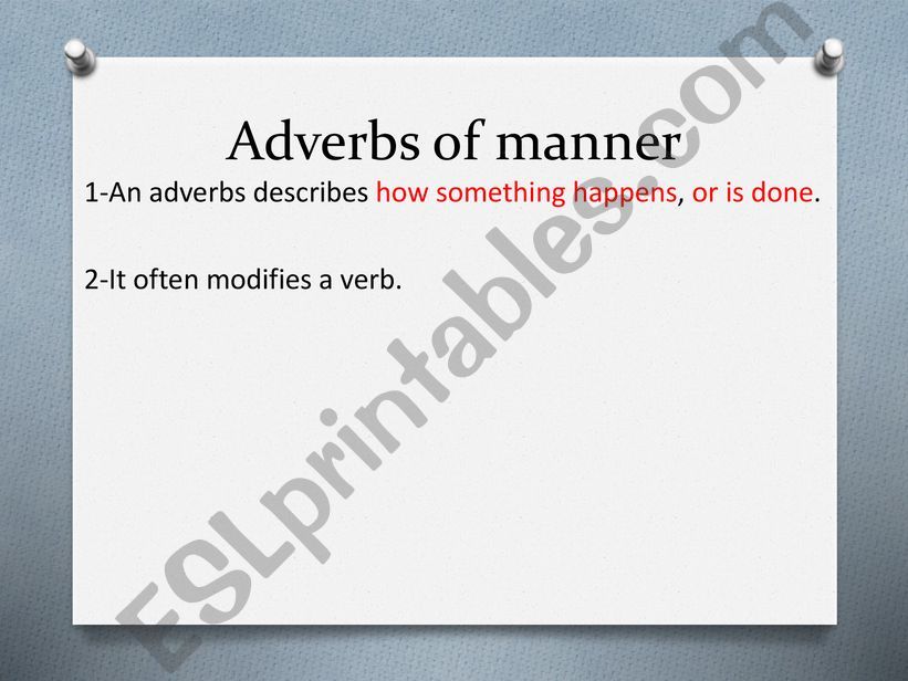 Adverbs of manner powerpoint