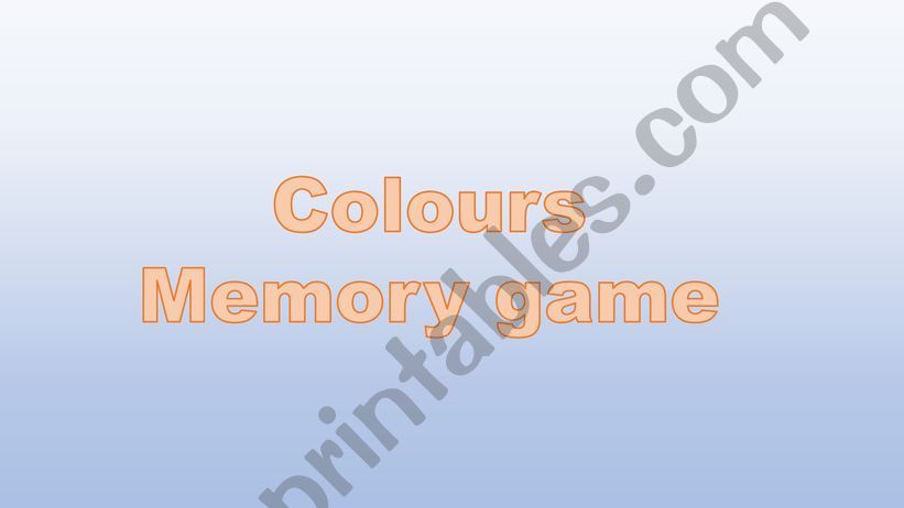 colours memory game powerpoint