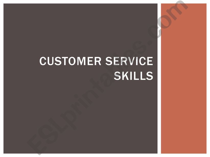 Customer Service Skill powerpoint