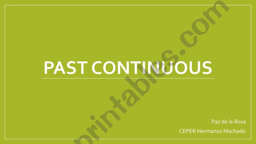 PAST CONTINUOUS powerpoint