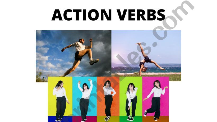 Action Verbs Flash Card powerpoint