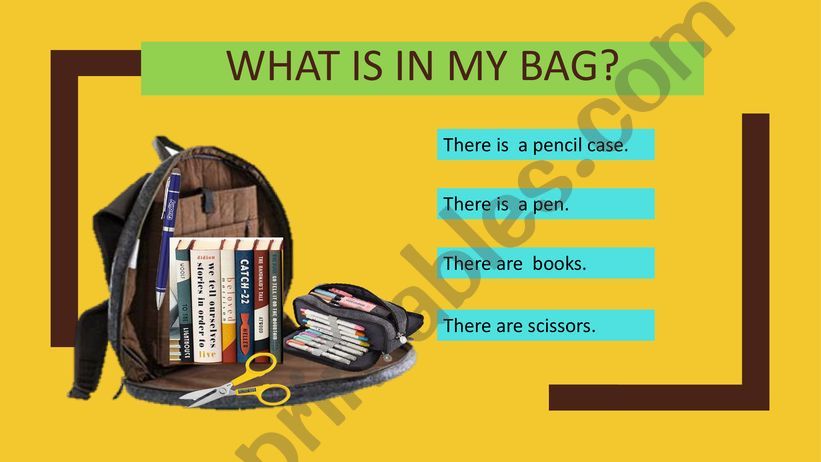 what is in my backpack? powerpoint
