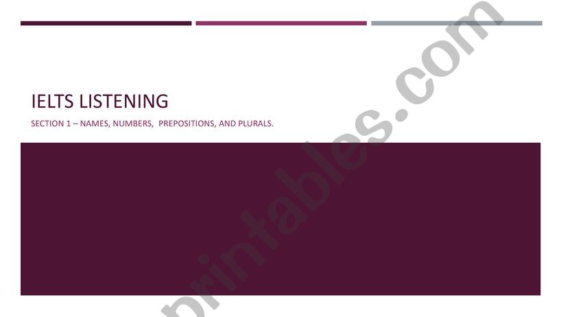 IELTS Listening part 1 powerpoint