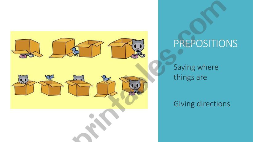 Prepositions of place & Direction