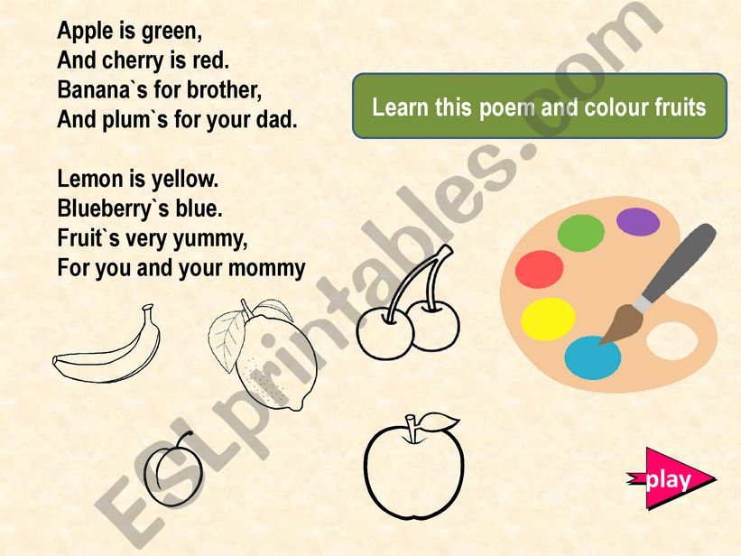 fruit poem powerpoint