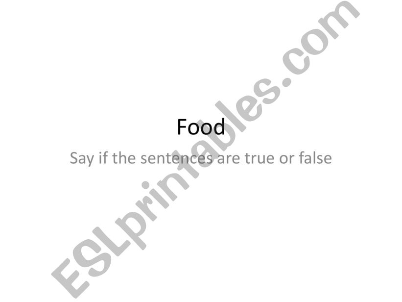 food true or false  powerpoint