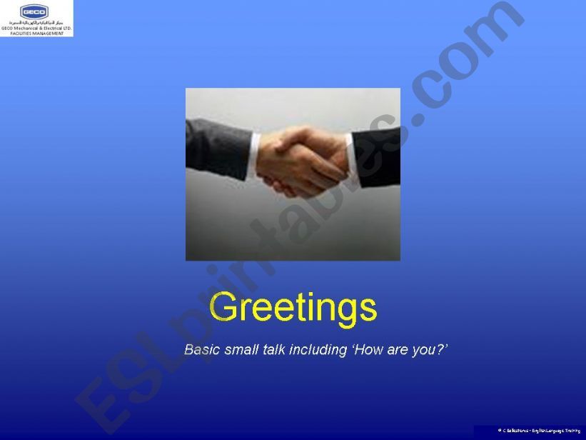 ESL English PowerPoints Greetings