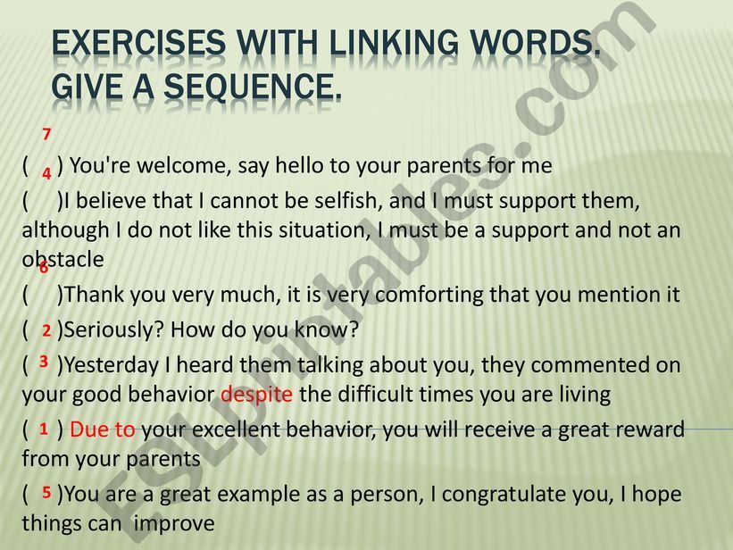 Dialogues (Linking words of contrast)