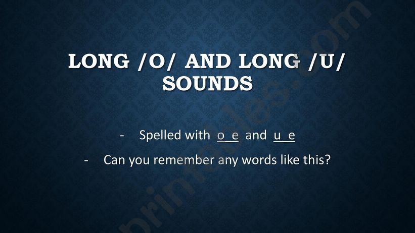 Long /o/ and long /u/words with CVCe spelling pattern