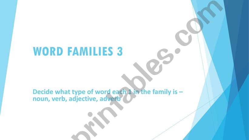 Word Families 3 powerpoint