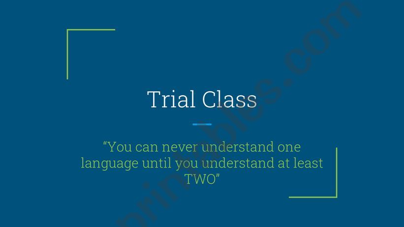 Trial Class Material - Phonetics and introductions