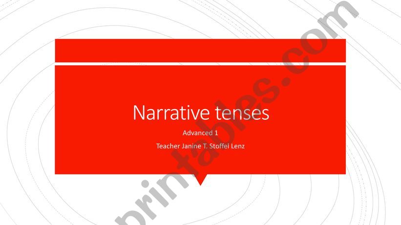 Narrative Tenses powerpoint