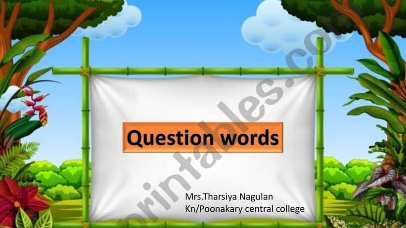 question words powerpoint