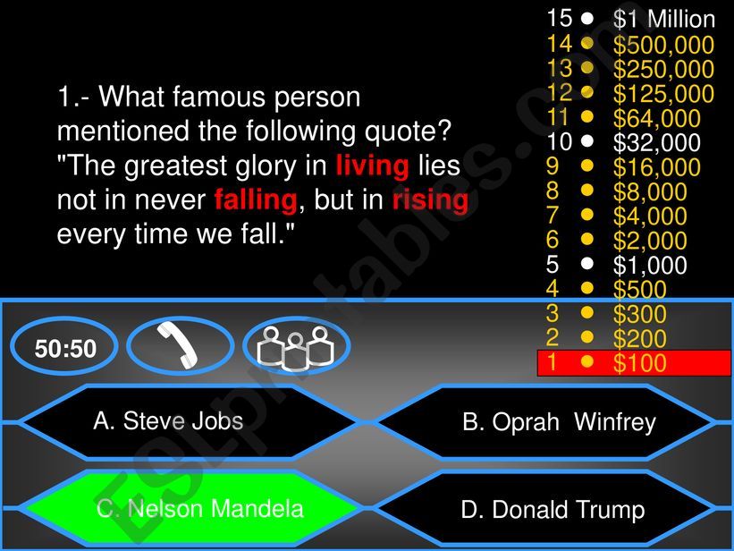 Gerund Who wants to be millionaire?
