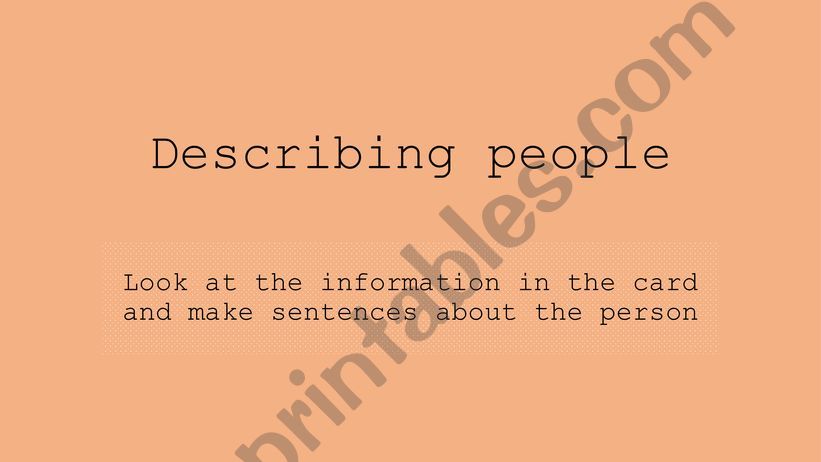 Describing people powerpoint