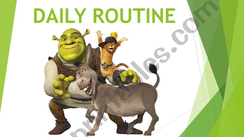 Shrek - Daily  Routine 1/2 powerpoint