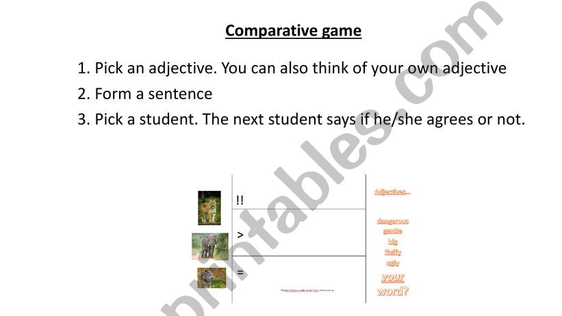 Comparisons and opinions powerpoint