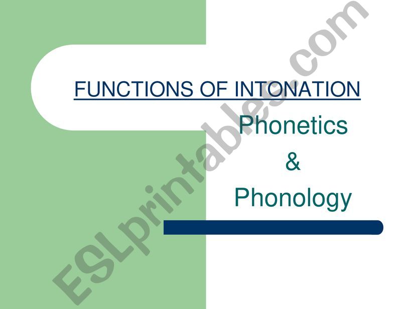 Function of intonation  powerpoint