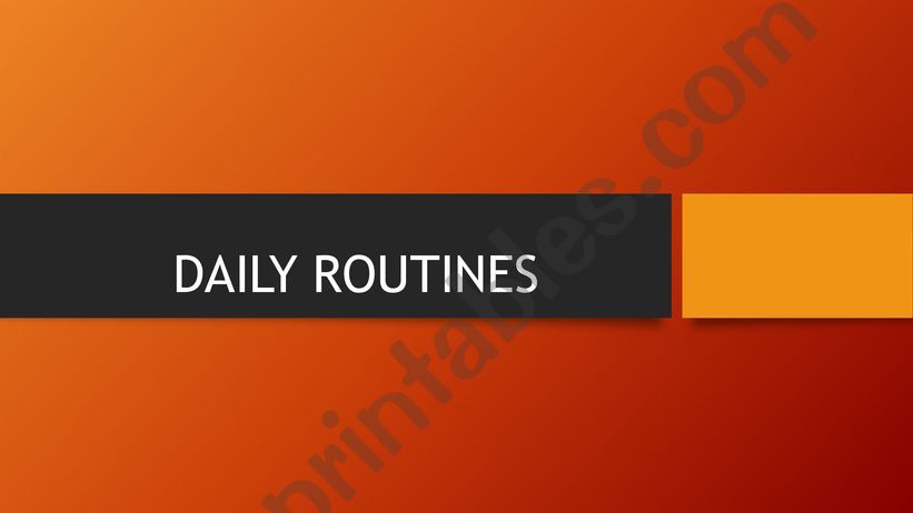 daily routines powerpoint