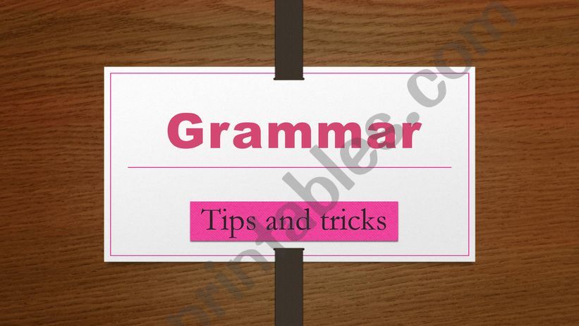 Grammar review for bac students