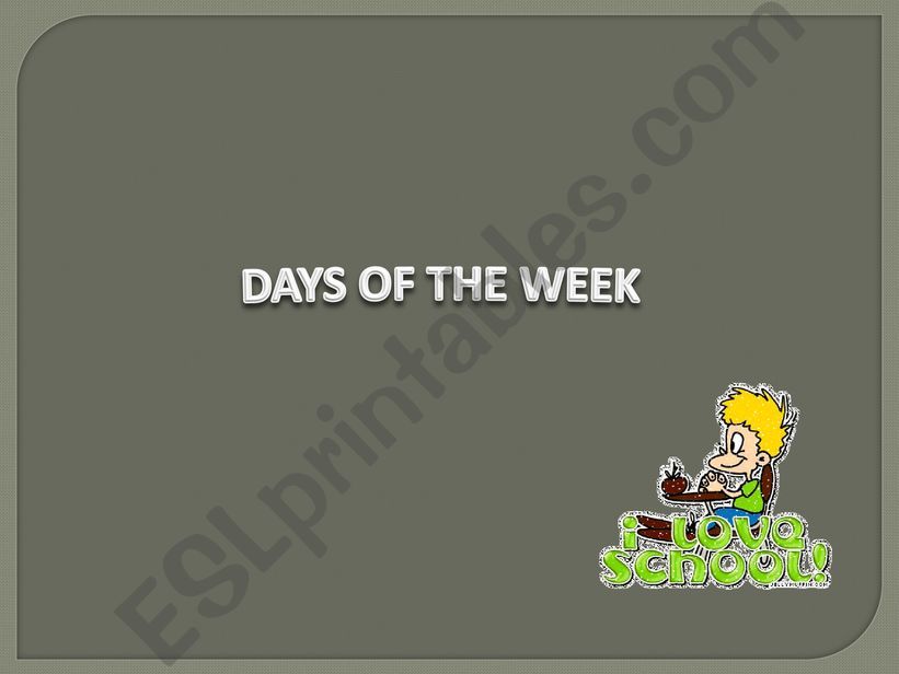 Days of the week powerpoint