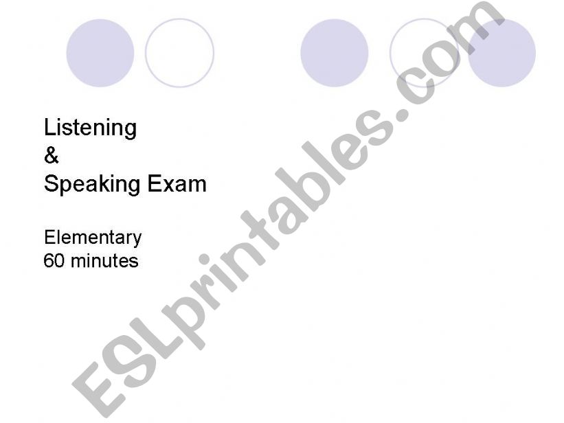 LISTENING&SPEAKING TEST powerpoint