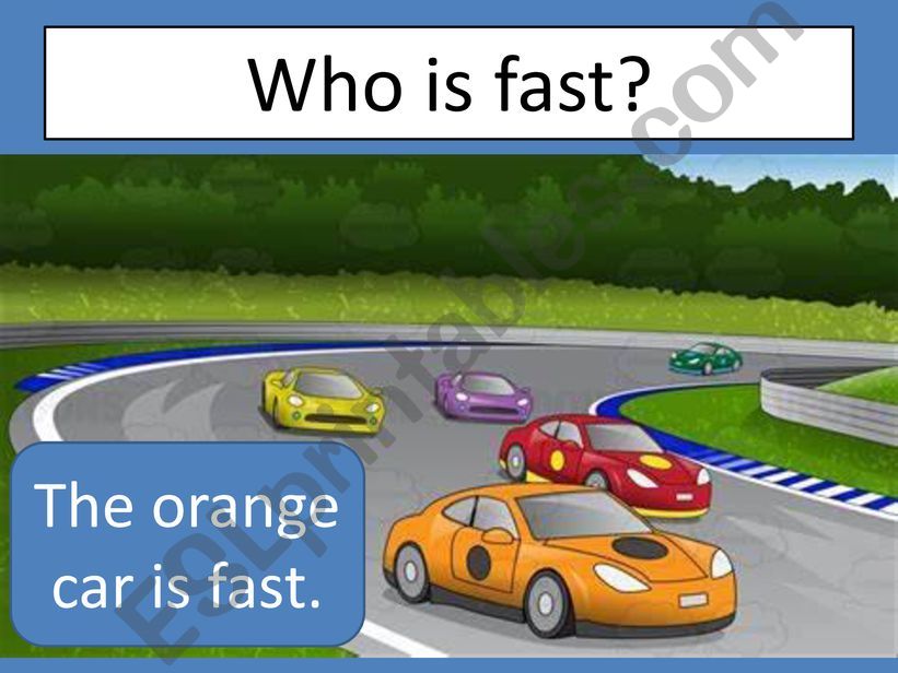 Car race - fast, win, faster powerpoint