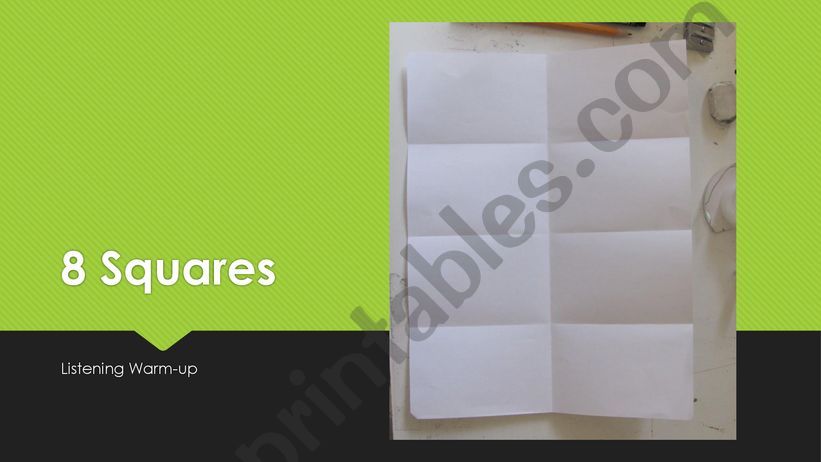 8 squares: First evaluation Activity