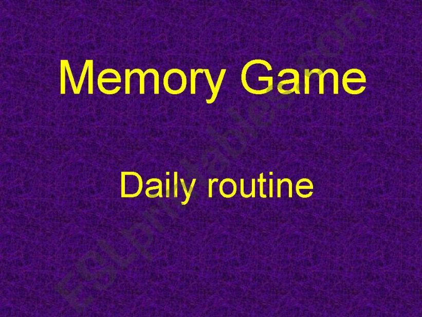 Daily Routine (memory game) powerpoint