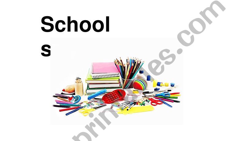 School supplies presentation powerpoint