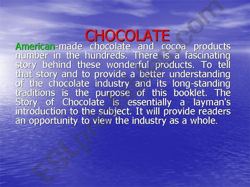 Chocolate History and Industry 