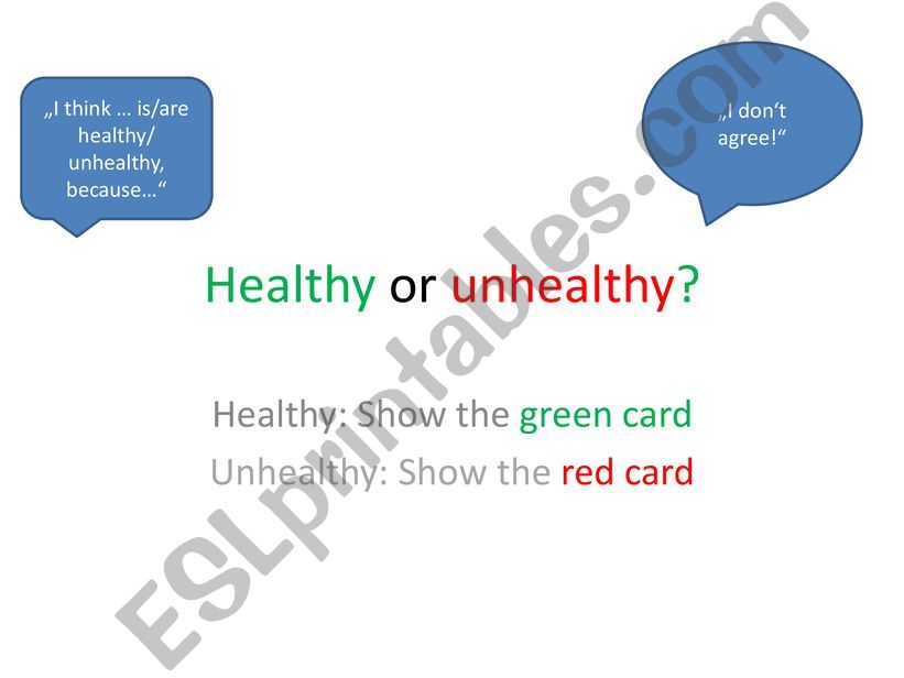 Healthy or unhealthy? powerpoint