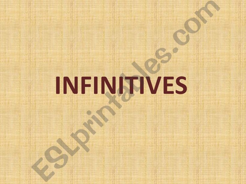 Infinitives powerpoint