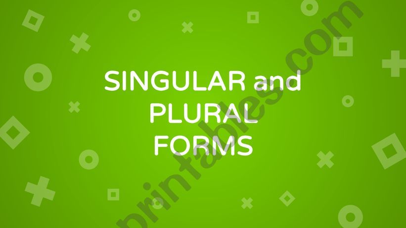 Singular and Plural Nouns powerpoint